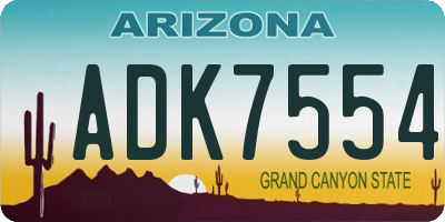 AZ license plate ADK7554