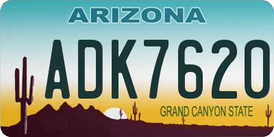 AZ license plate ADK7620