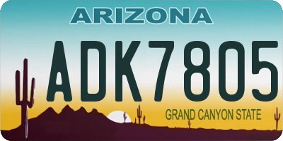 AZ license plate ADK7805
