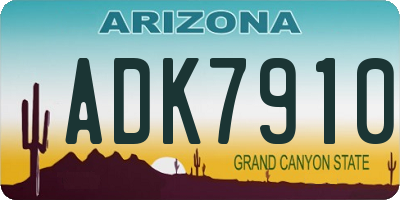 AZ license plate ADK7910