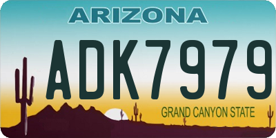 AZ license plate ADK7979