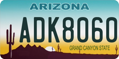 AZ license plate ADK8060