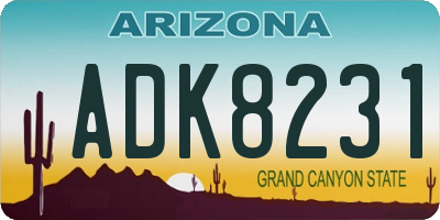 AZ license plate ADK8231