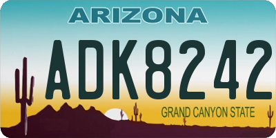 AZ license plate ADK8242