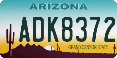 AZ license plate ADK8372