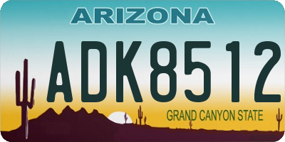 AZ license plate ADK8512