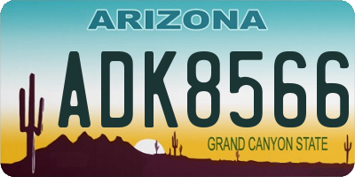 AZ license plate ADK8566