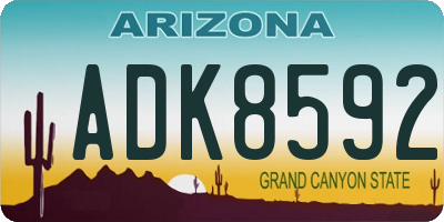 AZ license plate ADK8592