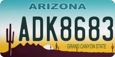 AZ license plate ADK8683