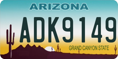 AZ license plate ADK9149