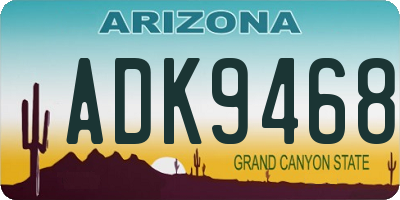 AZ license plate ADK9468