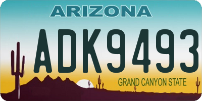 AZ license plate ADK9493