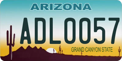 AZ license plate ADL0057