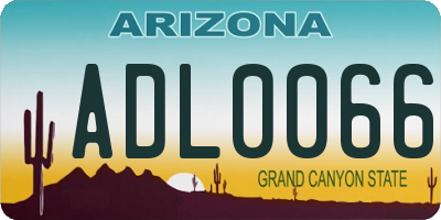 AZ license plate ADL0066