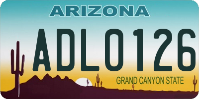 AZ license plate ADL0126