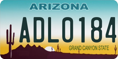 AZ license plate ADL0184