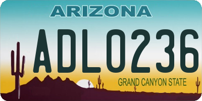 AZ license plate ADL0236