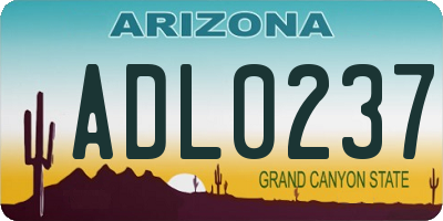 AZ license plate ADL0237