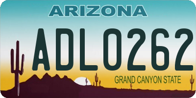 AZ license plate ADL0262