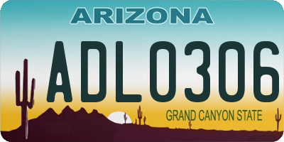 AZ license plate ADL0306
