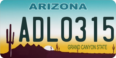 AZ license plate ADL0315