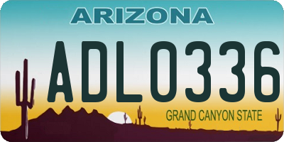 AZ license plate ADL0336