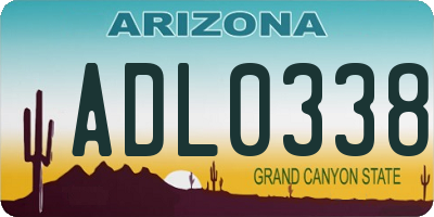 AZ license plate ADL0338