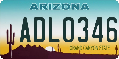 AZ license plate ADL0346