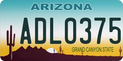 AZ license plate ADL0375