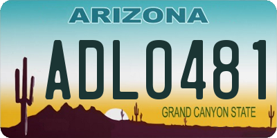 AZ license plate ADL0481