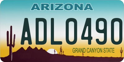 AZ license plate ADL0490