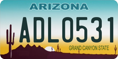 AZ license plate ADL0531