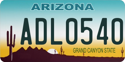 AZ license plate ADL0540