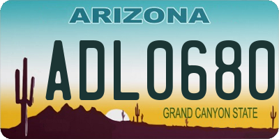 AZ license plate ADL0680
