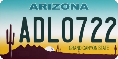 AZ license plate ADL0722