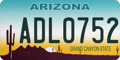 AZ license plate ADL0752