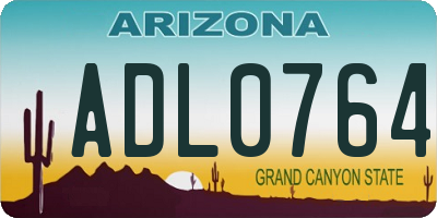 AZ license plate ADL0764