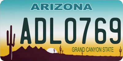 AZ license plate ADL0769
