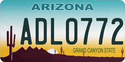 AZ license plate ADL0772