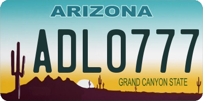 AZ license plate ADL0777