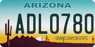 AZ license plate ADL0780