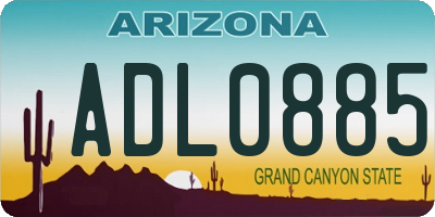 AZ license plate ADL0885
