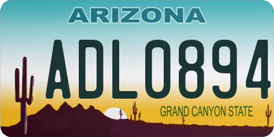 AZ license plate ADL0894