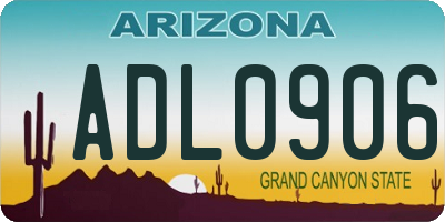 AZ license plate ADL0906