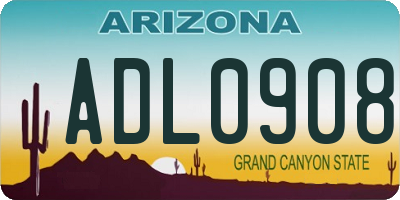 AZ license plate ADL0908