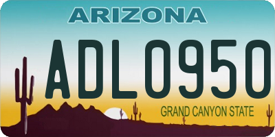 AZ license plate ADL0950