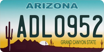 AZ license plate ADL0952