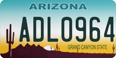 AZ license plate ADL0964