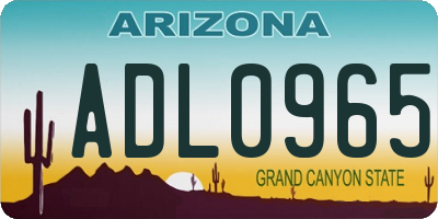 AZ license plate ADL0965