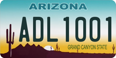 AZ license plate ADL1001